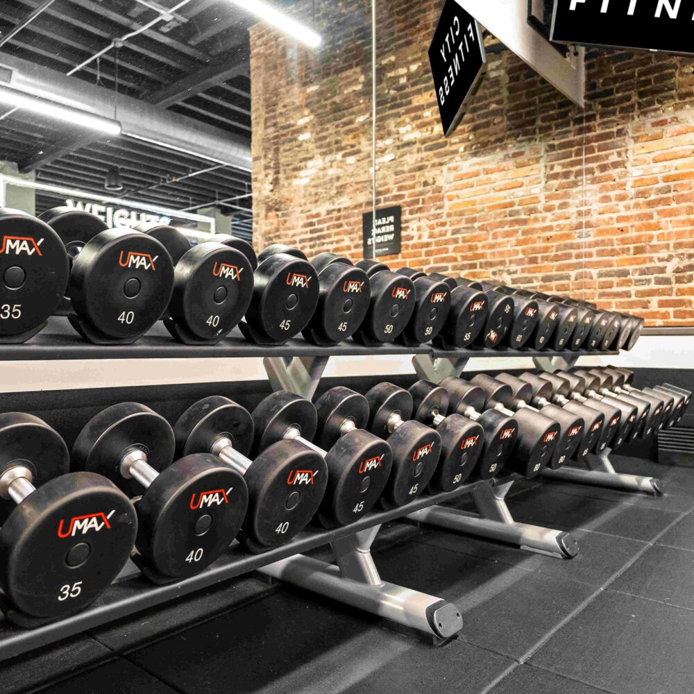 Free weights at City Fitness East Passyunk
